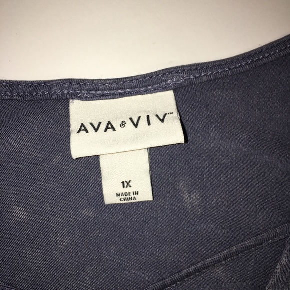 Ava Viv Women’s Blue Tunic 1X - Picture 2 of 6